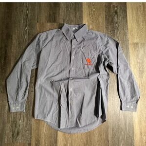 Campus Specialties Button Down Mens Large Blue Gingham War Eagle Auburn Shirt